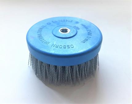 Teller-Bürste, blau-Nylon-Novofil - OS, DM 130/70 mm Gewinde M 14, K   46                                                                         